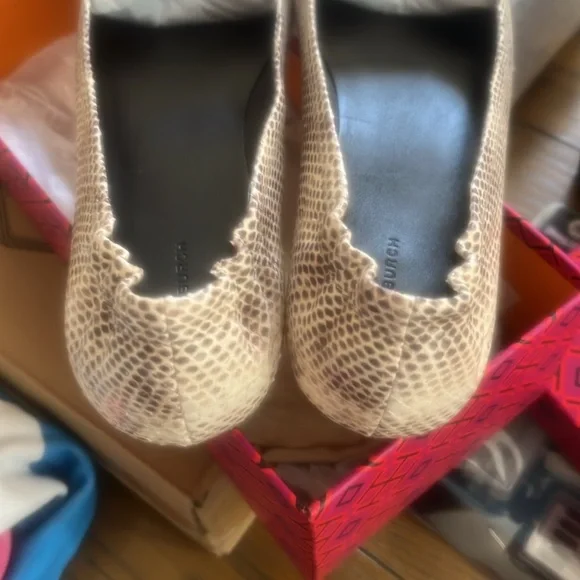 Tory Burch Cream and Black Ballet Flats with Medallion Detail - Picture 5 of 6